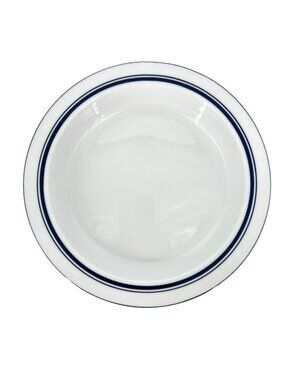 Dansk Christianshavn Blue Rimmed Soup Bowls Set Of 4 8.5" White Blue